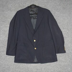 Botany 500 Blazer Mens Navy Blue Gold Buttons Sport Coat Made in USA